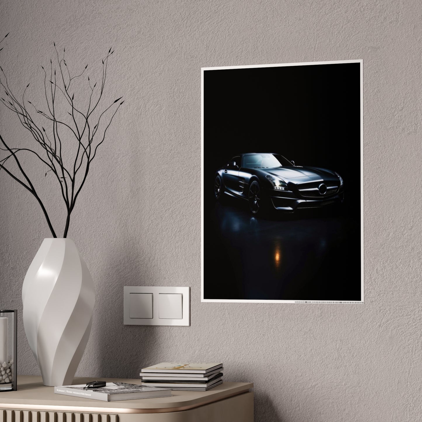 Sleek Car Wall Art Poster - Gloss Finish, Modern Home Decor
