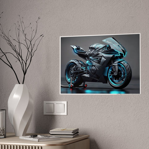High-Gloss Motorcycle Art Print - Futuristic Wall Decor for Auto Enthusiasts