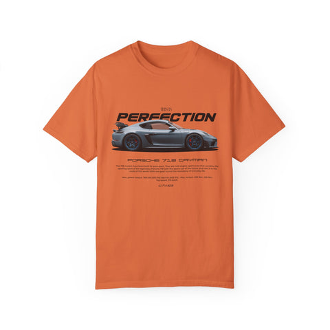 Unisex Garment-Dyed T-Shirt - 'This is Perfection' Porsche 718 Cayman Tee