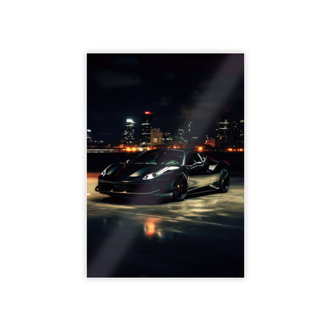 Sleek Cityscape Car Gloss Poster - Wall Art Decor for Auto Enthusiasts