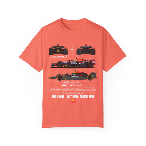 RB20 Racing Unisex Garment-Dyed T-shirt - Perfect for F1 Fans