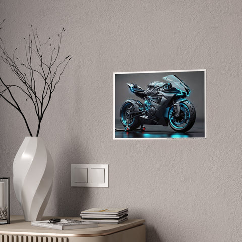 High-Gloss Motorcycle Art Print - Futuristic Wall Decor for Auto Enthusiasts