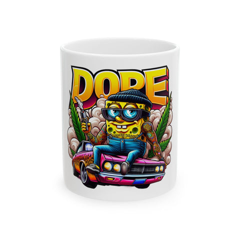 Dope Vibes Ceramic Mug - 11oz & 15oz | Funky Sponge Art for Coffee Lovers