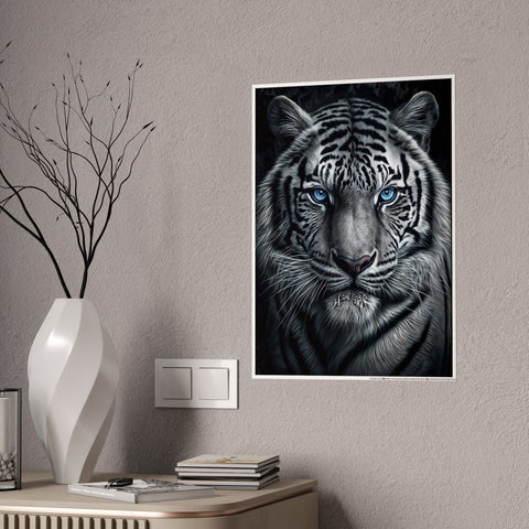 Majestic White Tiger Gloss Poster - Stunning Wall Art for Animal Lovers