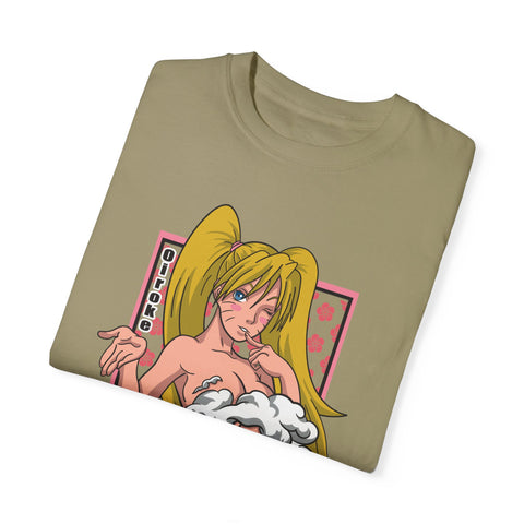 Anime-Inspired Unisex Garment-Dyed T-Shirt - Playful Manga Design