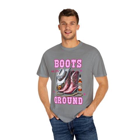 Unisex Garment-Dyed T-shirt - "Boots on the Ground" Country Vibe Tee