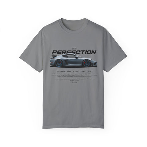 Unisex Garment-Dyed T-Shirt - 'This is Perfection' Porsche 718 Cayman Tee