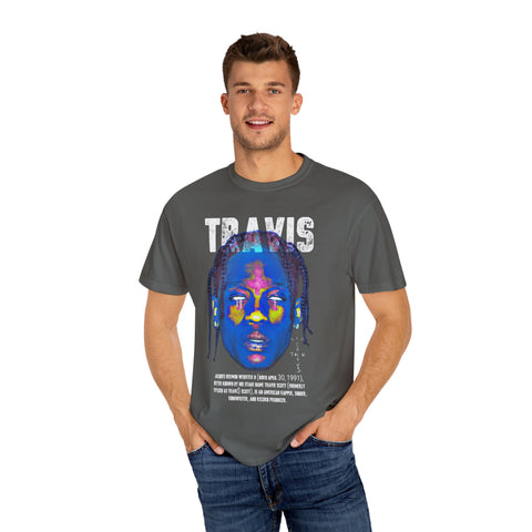 Travis Inspired Unisex Garment-Dyed T-Shirt - Retro Graphic Tee
