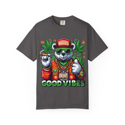 Good Vibes Panda T-Shirt - Unisex Garment-Dyed Tee for Chill Days