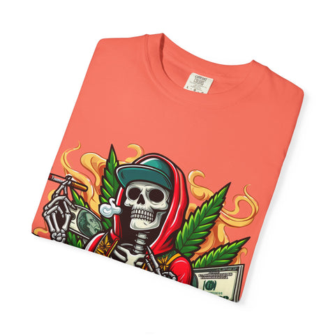 High AF Unisex Garment-Dyed T-Shirt – Bold Skeleton Design for Chill Vibes