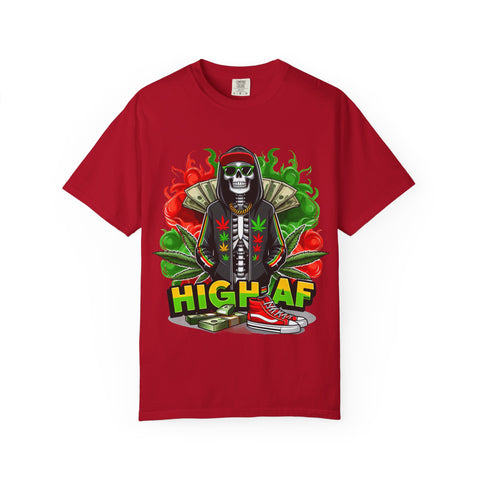 High AF Unisex Garment-Dyed T-Shirt - Fun & Edgy Style for Cannabis Enthusiasts