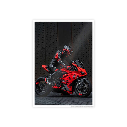 Ducati Motorcycle Gloss Poster - Perfect for Bikers and Racing Enthusiasts