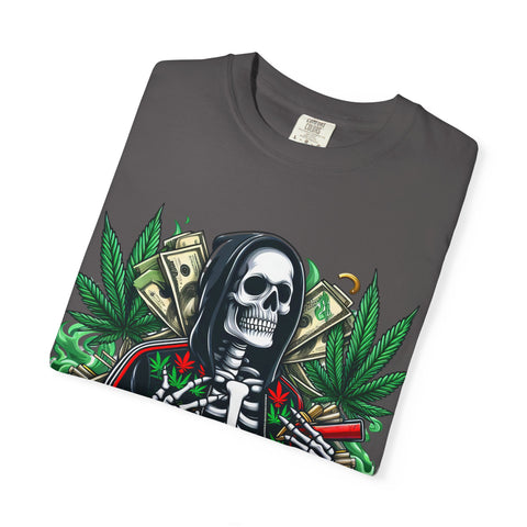 Good Vibes Unisex T-Shirt - Garment-Dyed Skeleton Design
