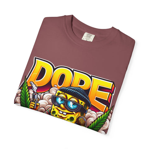 Unisex Garment-Dyed T-Shirt - Cool Cartoon ‘DOPE’ Design