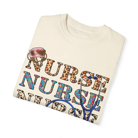 Colorful Nurse T-Shirt - Unisex Garment-Dyed Tee for Healthcare Workers