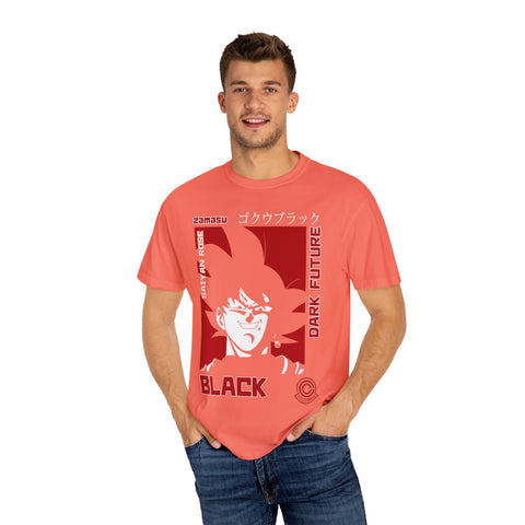 Unisex Garment-Dyed T-Shirt - Dark Future Saiyan Rose Design