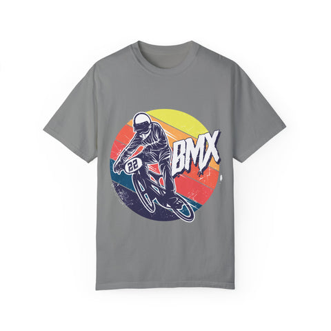 BMX Rider Graphic T-Shirt - Unisex Garment-Dyed Tee for Cycling Enthusiasts