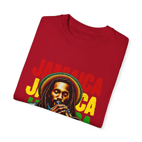 Reggae Vibes Unisex Garment-Dyed T-Shirt - Jamaica Music Art Tee