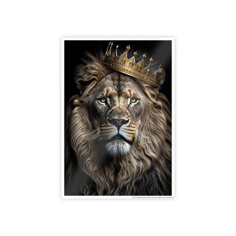 Majestic Lion Wall Art - Crowned Warrior Gloss Poster