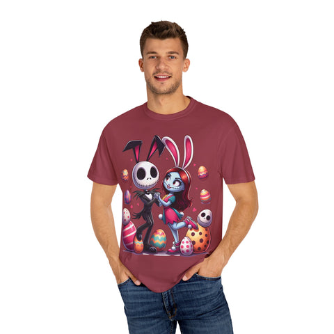Easter-Themed Unisex T-Shirt with Bunny & Skeleton Print
