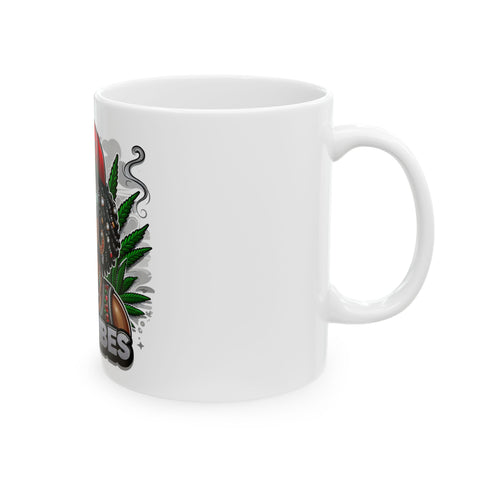 Good Vibes Ceramic Mug - 11oz & 15oz Coffee Cup for Tea Lovers and Herbal Enthusiasts