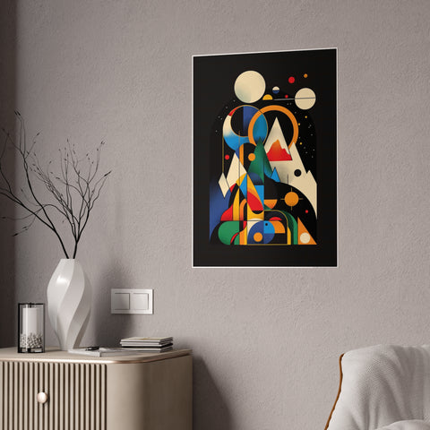 Abstract Mountain Gloss Poster - Modern Wall Art for Home Decor