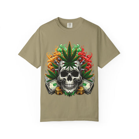 Skull & Cannabis Unisex T-Shirt - Bold Graphic Tee for Cannabis Enthusiasts