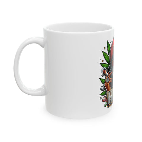 High Vibe Ceramic Mug - Stylish 11oz & 15oz Coffee Cup for Cannabis Enthusiasts