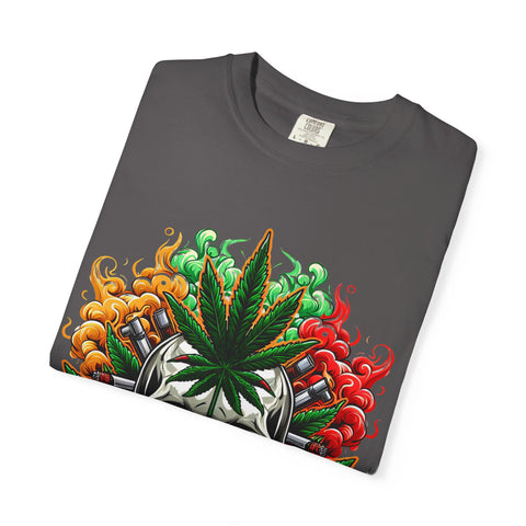Skull & Cannabis Unisex T-Shirt - Bold Graphic Tee for Cannabis Enthusiasts