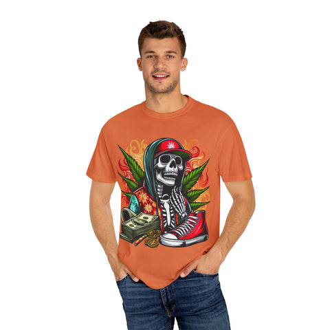 Chill Vibes Skull Graphic T-Shirt – Unisex Garment-Dyed Tee