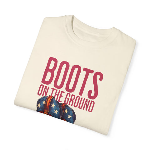 Vintage Western Boots Graphic T-Shirt - "Boots on the Ground"