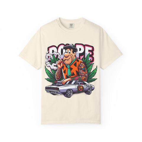 Retro Cool Unisex Garment-Dyed T-Shirt - 'Dope' Graphic with Classic Car