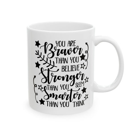 Inspirational Ceramic Mug | 11oz & 15oz | Motivational Quote with Stars