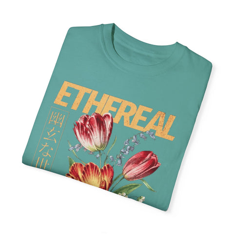 Ethereal Floral Unisex Garment-Dyed T-Shirt