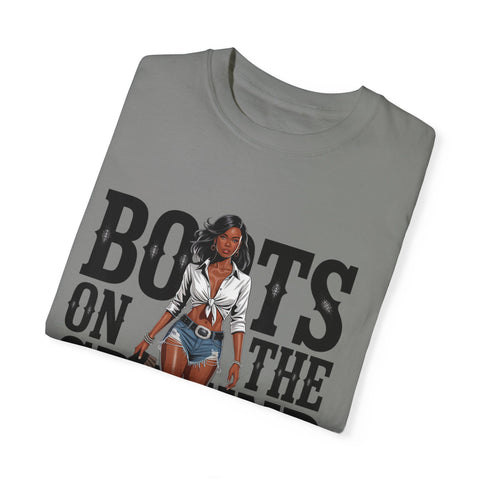Unisex Garment-Dyed T-shirt - 'Boots on the Ground' Graphic Tee