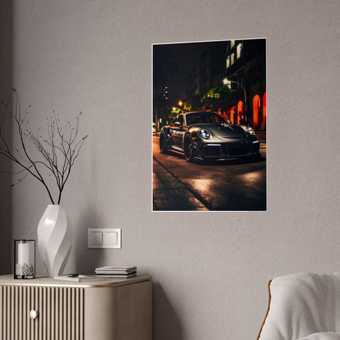 Luxury Car Gloss Poster - Night City Vibe Wall Art