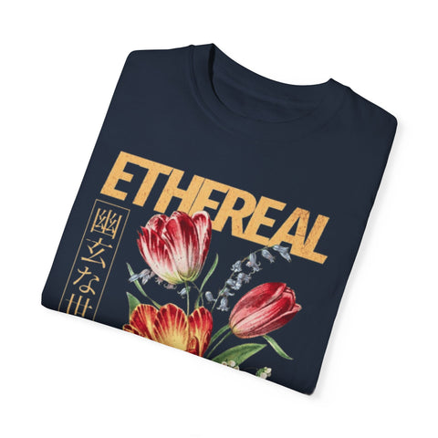 Ethereal Floral Unisex Garment-Dyed T-Shirt