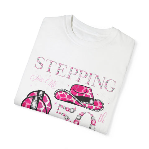 50th Birthday Cowgirl T-Shirt | Unisex Garment-Dyed Tee