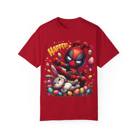 Funny Deadpool Easter T-Shirt - Unisex Garment-Dyed Tee for Comic Fans