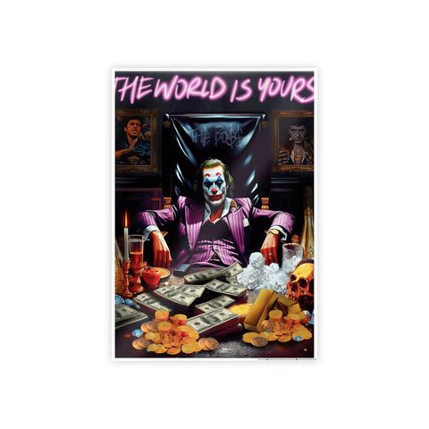 Vibrant Joker Gloss Poster - 'The World Is Yours' Wall Art