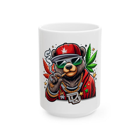 Cool Bear Cannabis Ceramic Mug - 11oz & 15oz