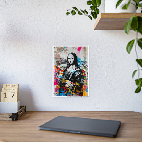 Street Art Gloss Poster - Modern Graffiti Mona Lisa Wall Art