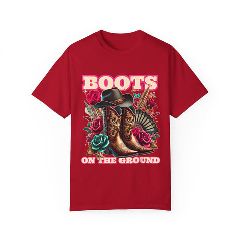 Western Style Graphic Tee - "Boots on the Ground"