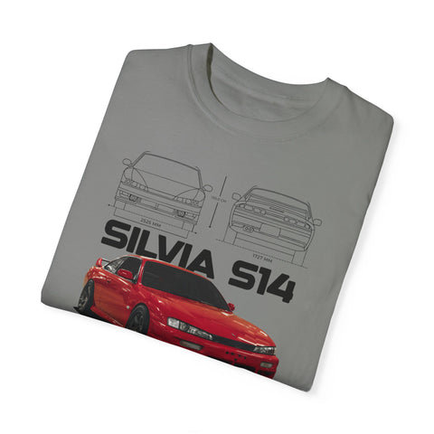 Retro Car Art Unisex Garment-Dyed T-shirt - SILVIA 514 Graphic Tee