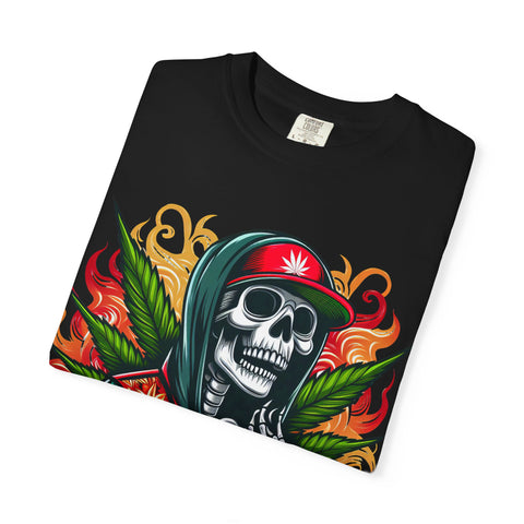 Chill Vibes Skull Graphic T-Shirt – Unisex Garment-Dyed Tee
