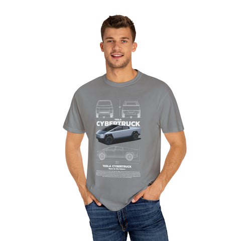 Tesla Cybertruck Unisex Garment-Dyed T-Shirt | Automotive Enthusiast Apparel