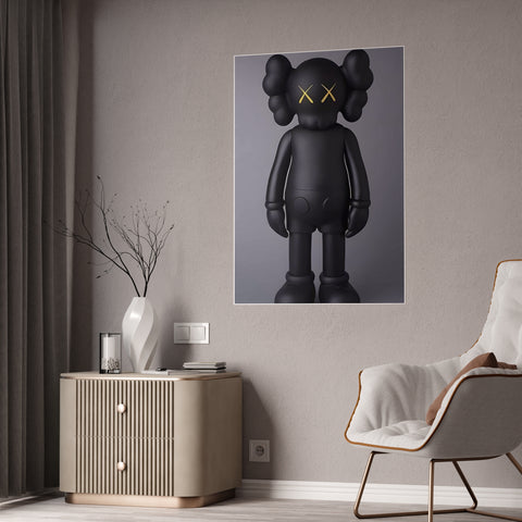 Contemporary Gloss Poster - Black Character Art for Modern Decor
