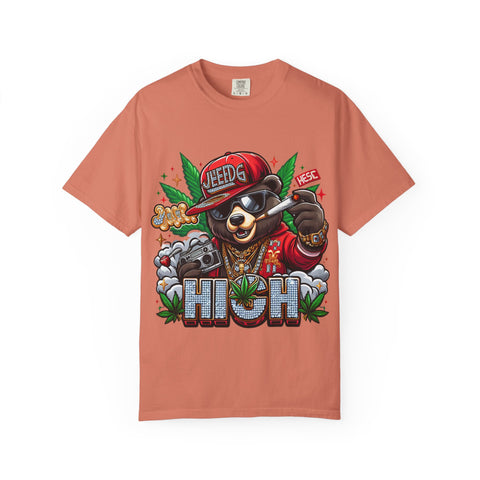 Hip Hop Bear Graphic T-Shirt - Unisex Cool Streetwear for Cannabis Lovers