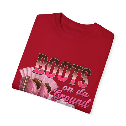 Unisex Garment-Dyed T-shirt - "Boots on the Ground" Country Style Tee