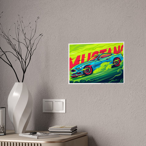 Vibrant Mustang Gloss Poster - Perfect for Car Lovers & Home Decor
